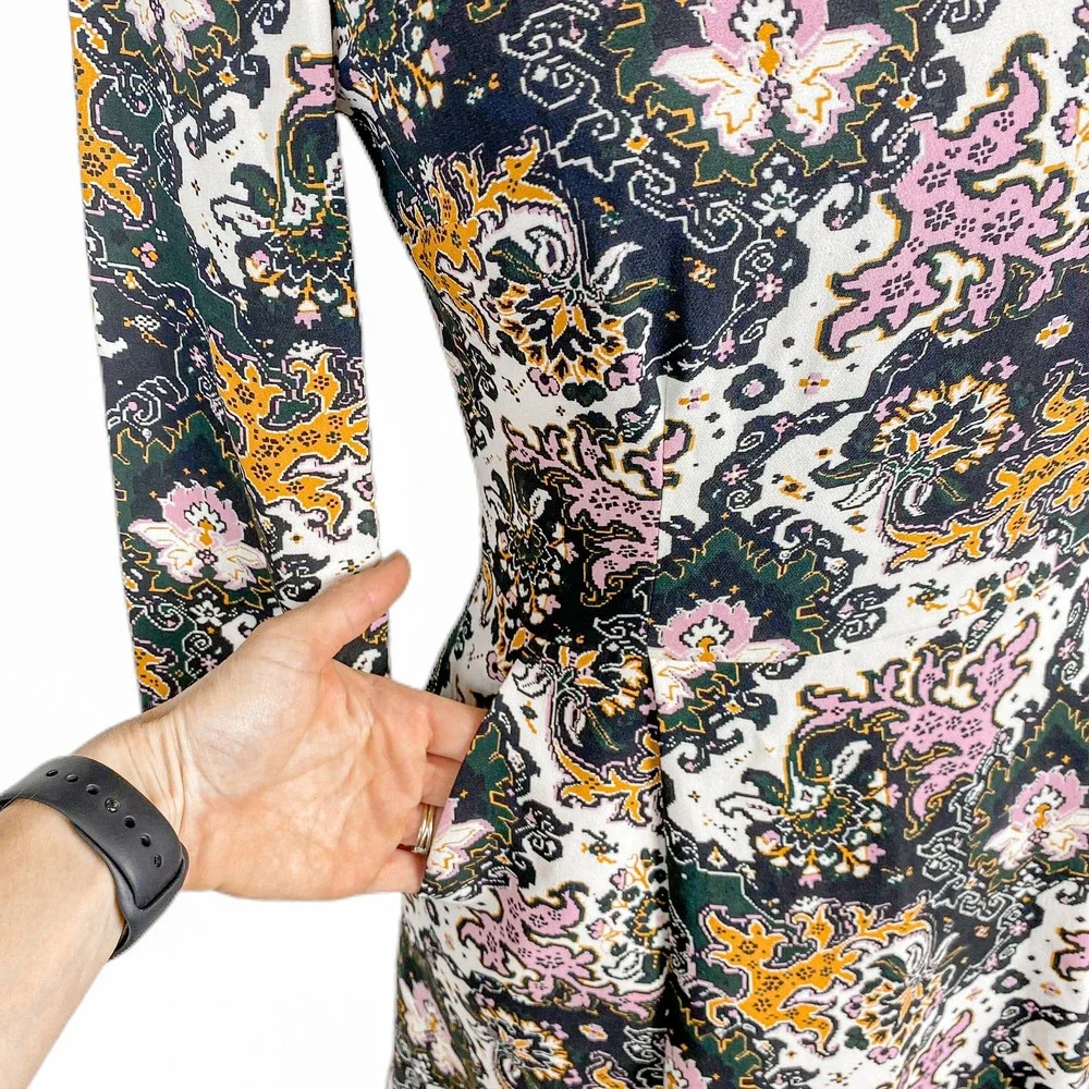 A.L.C. Dress Silk Dress Mini Dress Floral Dress Long Sleeve Dress Tordi Size 2 - Picture 9 of 11